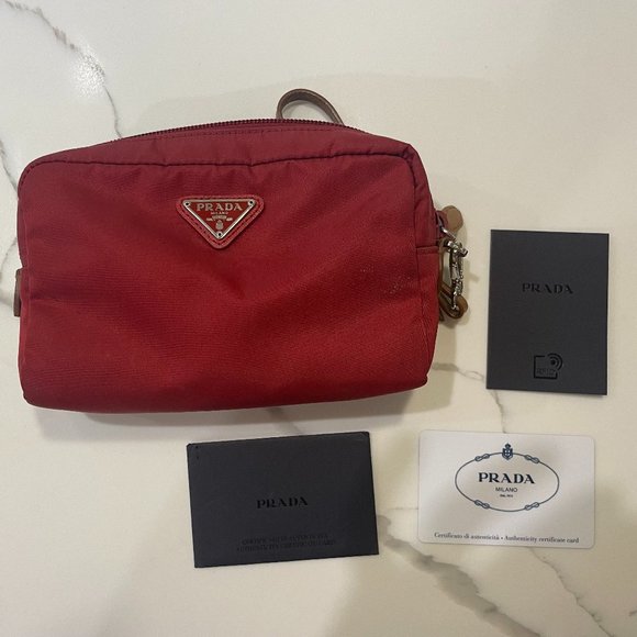 Prada Red Re-nylon Necessaire Small Bag - Picture 1 of 4
